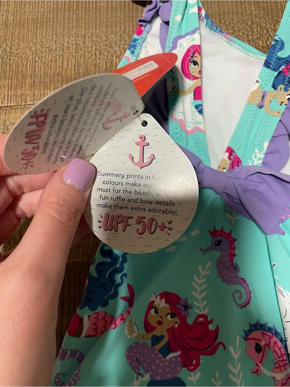 Hatley Toddler Girls' Turquoise Mermaid Print One-Piece Swimsuit - Kids Swim NeW